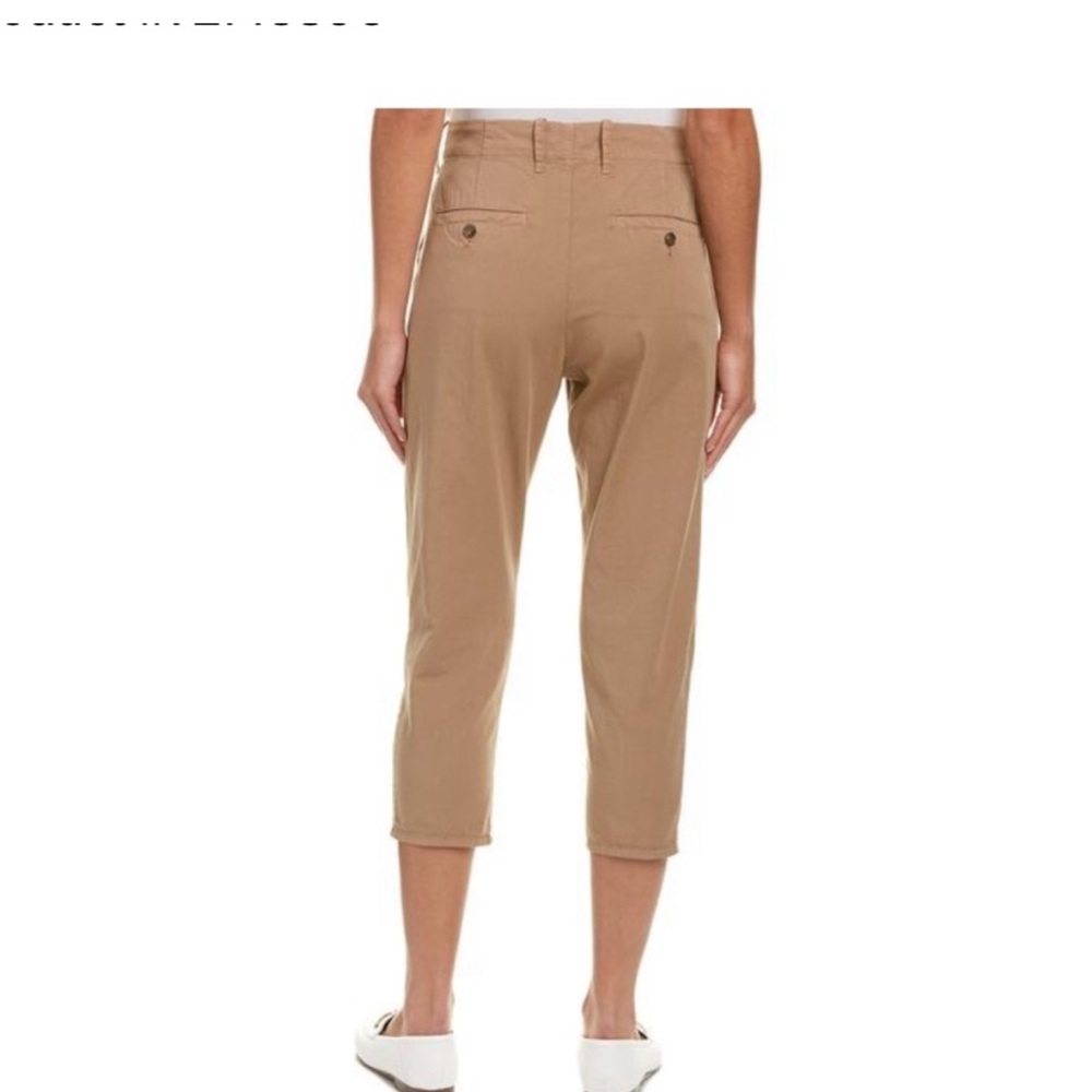 James Perse Tan Straight Leg Pants with button Closure
